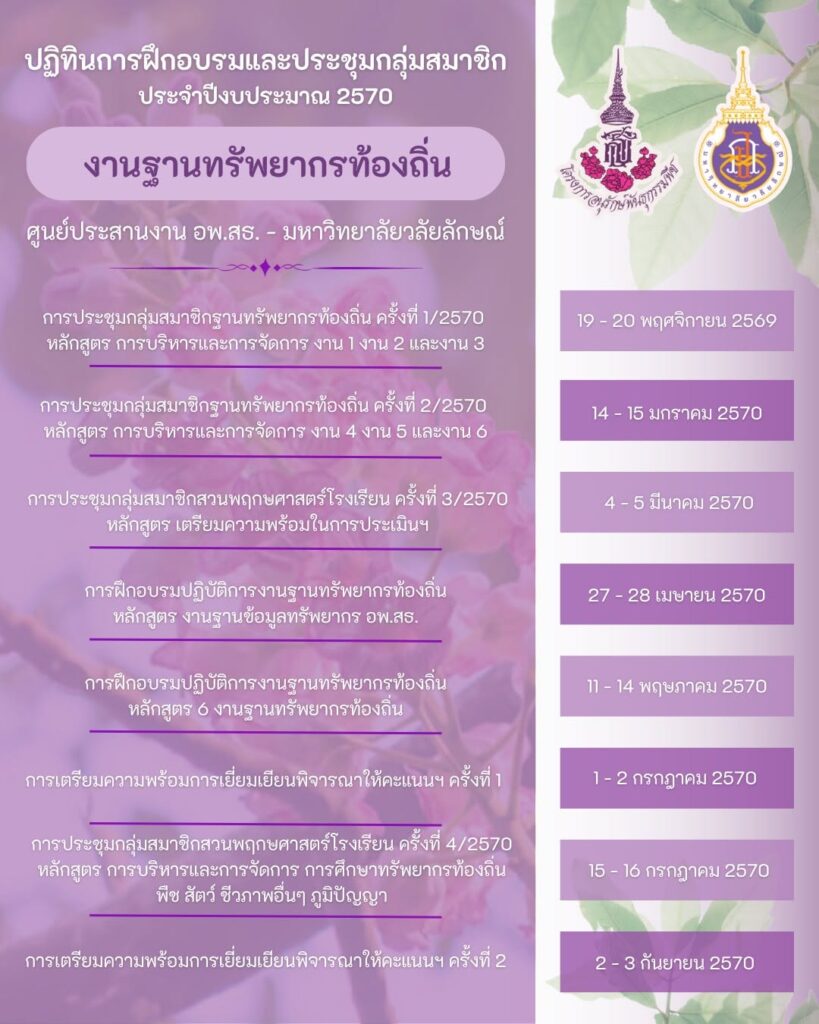 อพ.สธ.-มวล. เปิดปฏิทินงานฐานทรัพยากรท้องถิ่น ปีงบประมาณ 2570